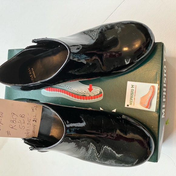 Mephisto Black Patent leather Ankle Boots Sz.5 - Picture 3 of 7